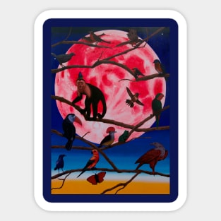 A glimpse of reality (pink moon) Sticker